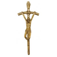 Krzyż wiszący Papieski 10.5cm mosiądz