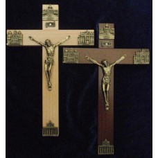 Krzyż z Bazylikami 21/14cm drewno