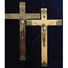 Krzyż z Bazylikami 26/16cm drewno