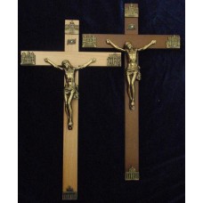 Krzyż z Bazylikami 32/18cm drewno