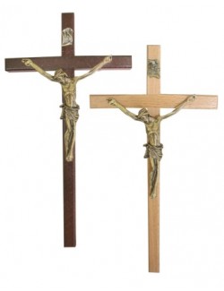 Krzyż wiszący 19cm drewno